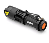 Hot sale, MINI ZOOMABLE 7W CREE Q5 LED 300 Lumen 3 mode 1X AA 14500 Flashlight Torch Zoom Lamp Light 68(Silver or Black)