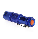 Hot sale, MINI ZOOMABLE 7W CREE Q5 LED 300 Lumen 3 mode 1X AA 14500 Flashlight Torch Zoom Lamp Light 68(Silver or Black)
