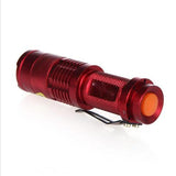 Hot sale, MINI ZOOMABLE 7W CREE Q5 LED 300 Lumen 3 mode 1X AA 14500 Flashlight Torch Zoom Lamp Light 68(Silver or Black)