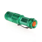 Hot sale, MINI ZOOMABLE 7W CREE Q5 LED 300 Lumen 3 mode 1X AA 14500 Flashlight Torch Zoom Lamp Light 68(Silver or Black)