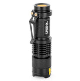 Hot sale, MINI ZOOMABLE 7W CREE Q5 LED 300 Lumen 3 mode 1X AA 14500 Flashlight Torch Zoom Lamp Light 68(Silver or Black)