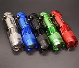 Hot sale, MINI ZOOMABLE 7W CREE Q5 LED 300 Lumen 3 mode 1X AA 14500 Flashlight Torch Zoom Lamp Light 68(Silver or Black)