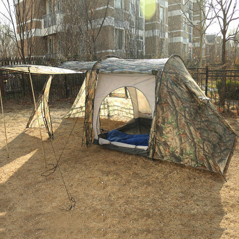 Top Quality Large Camping tent Waterproof Canvas Fiberglass 5-8 People Family Tunnel Tents equipment outdoor mountaineering T220