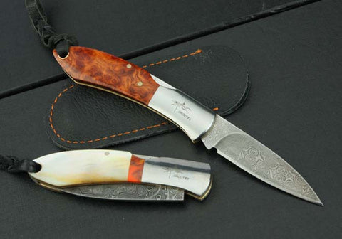 Top quality 1.97&quot; Damascus blade 60HRC small Mantis folding knife EDC knife tacitcal tools best christmas gift 786L